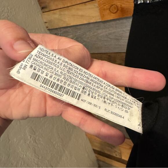 ZARA Black Sheath Tube Dress Twee Lace Short Sleeve Top Size S Office Cocktail - Picture 16 of 16